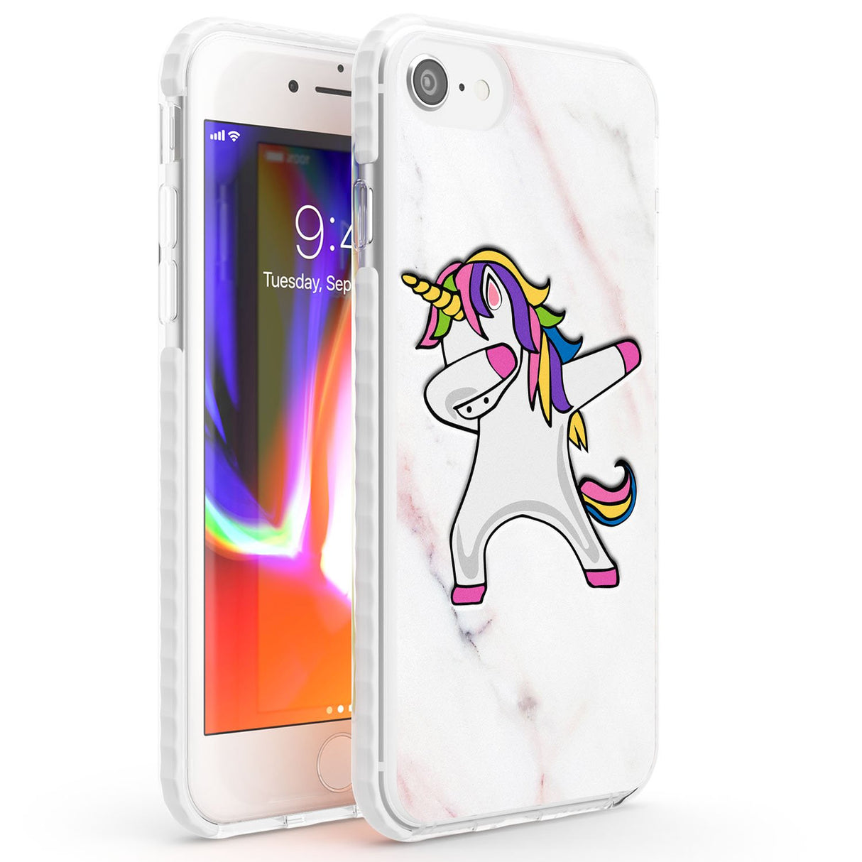 Designer Marble Unicorn Dab Phone Case iPhone 7/8 / Impact Case,iPhone SE / Impact Case Blanc Space