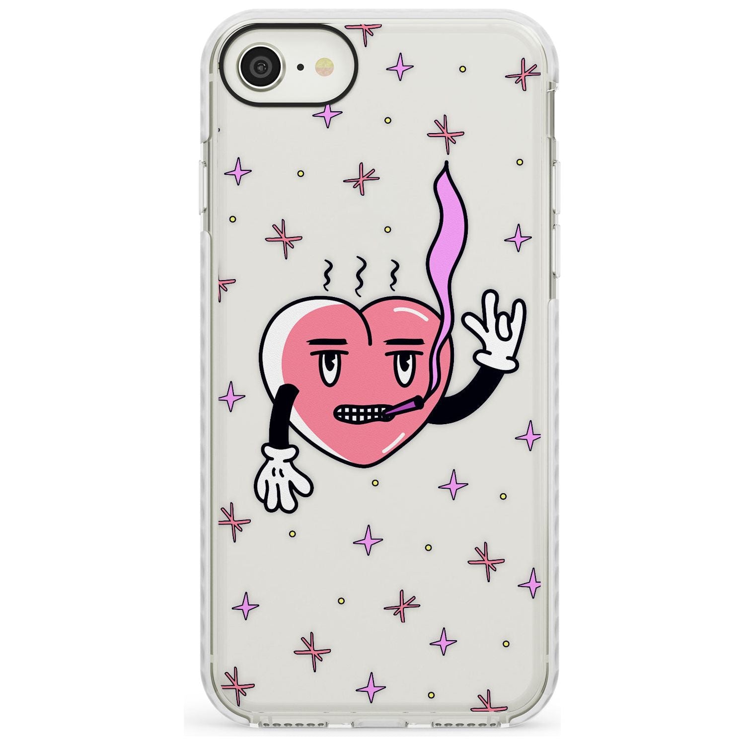 Rock n Roll Heart (Clear) Impact Phone Case for iPhone SE 8 7 Plus