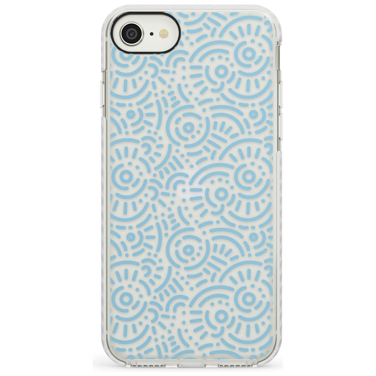 Light Blue Pattern Memphis Retro Pattern Design Impact Phone Case for iPhone SE 8 7 Plus