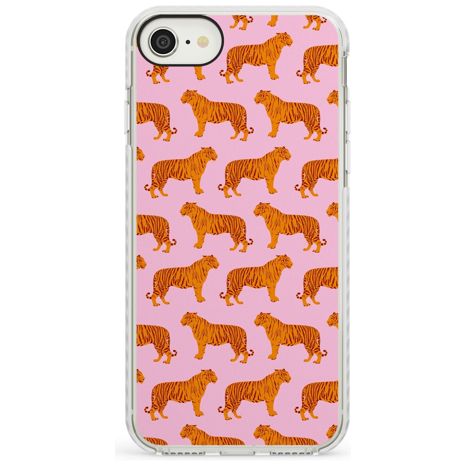 Tigers on Pink Pattern Impact Phone Case for iPhone SE 8 7 Plus