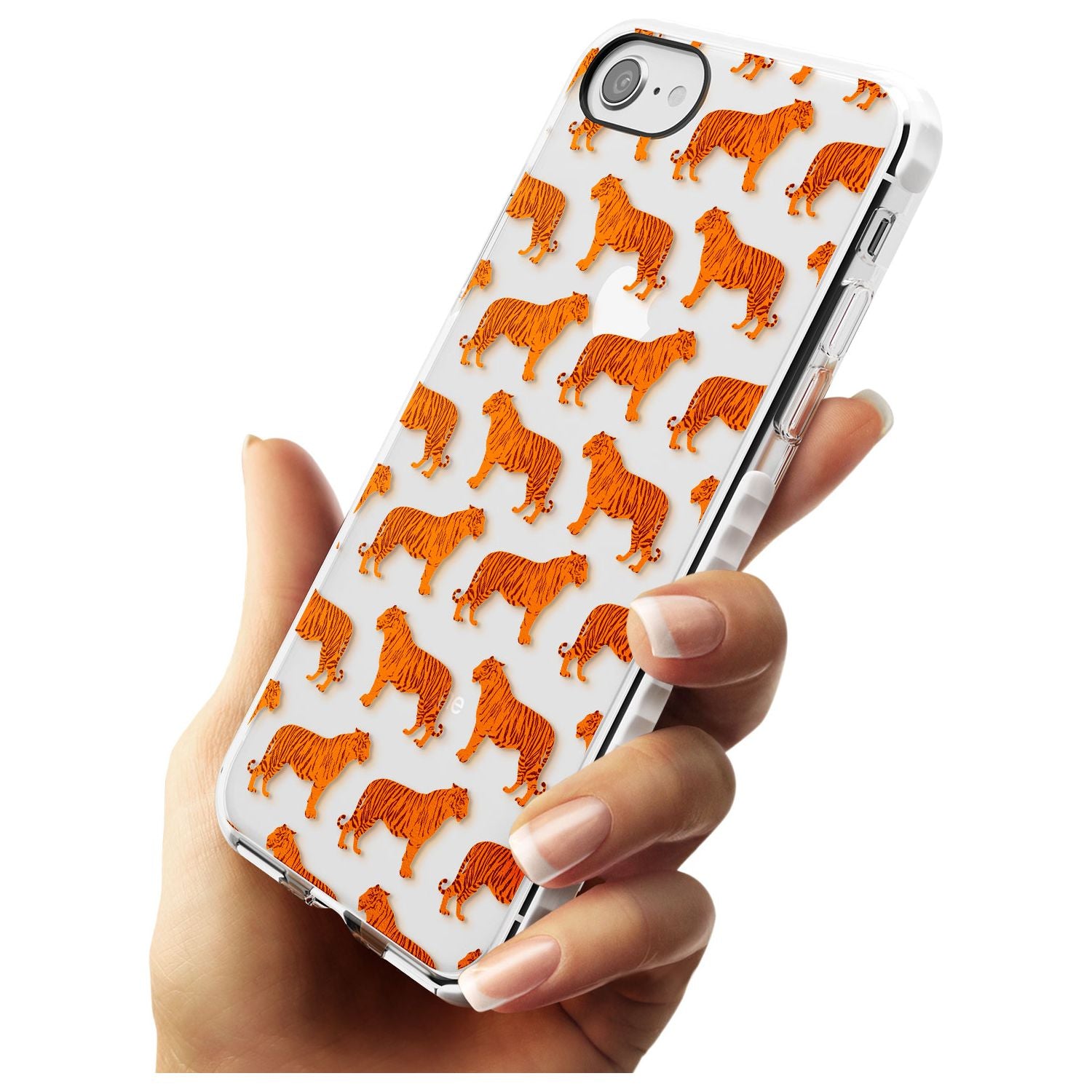 Tigers on Clear Pattern Impact Phone Case for iPhone SE 8 7 Plus