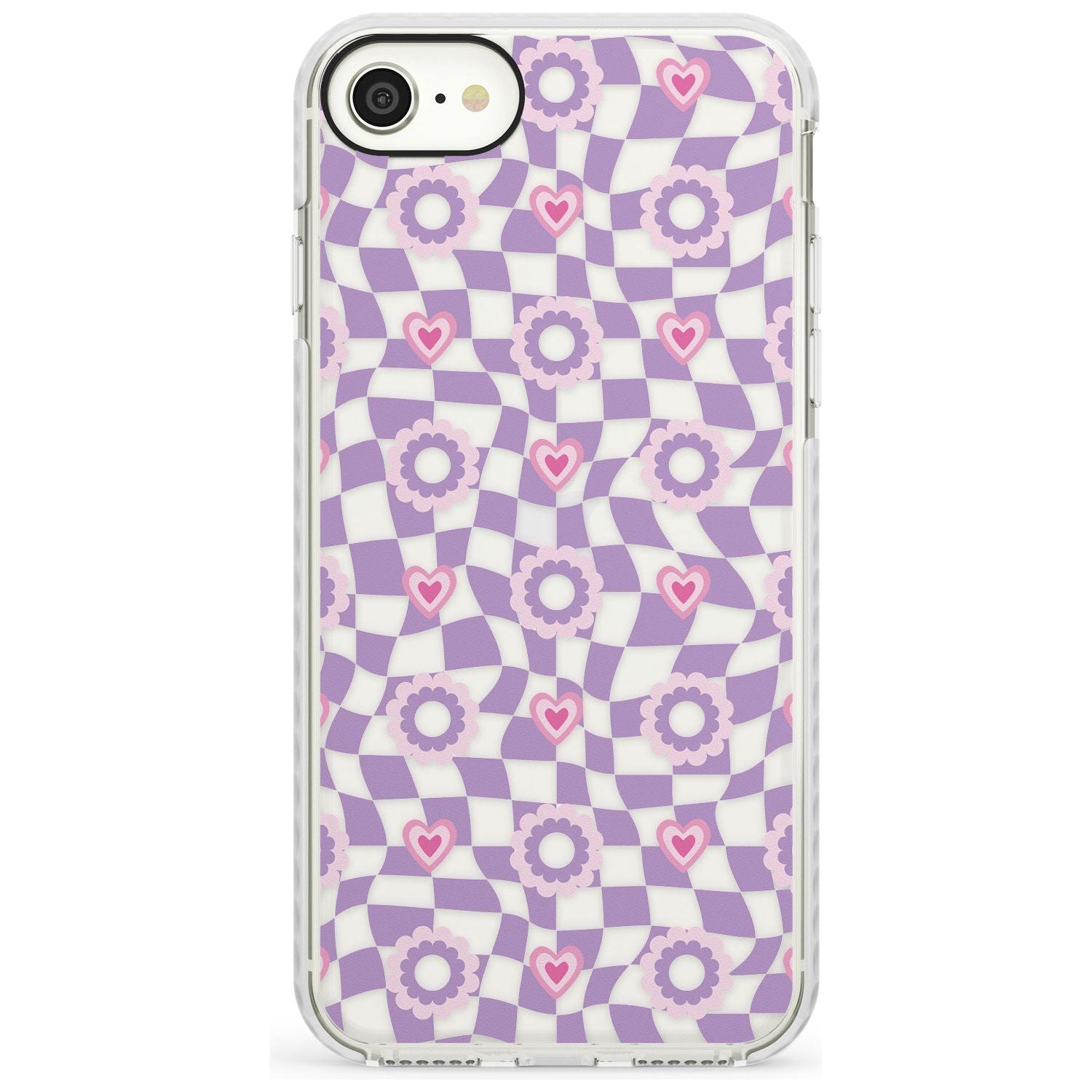 Checkered Love Pattern Impact Phone Case for iPhone SE 8 7 Plus