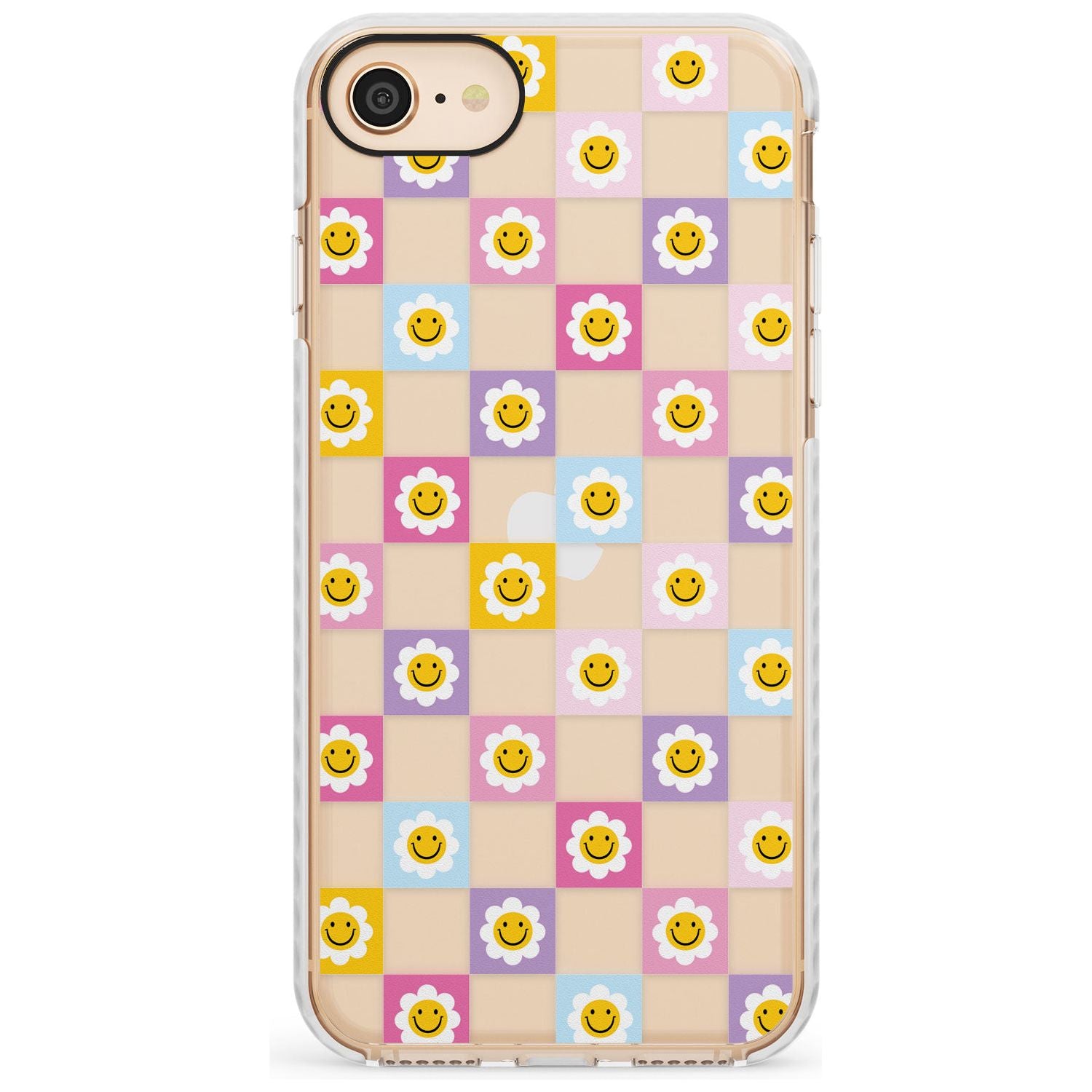 Daisy Squares Pattern Impact Phone Case for iPhone SE 8 7 Plus