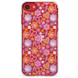 Peace, Love and Flowers Pattern Impact Phone Case for iPhone SE 8 7 Plus