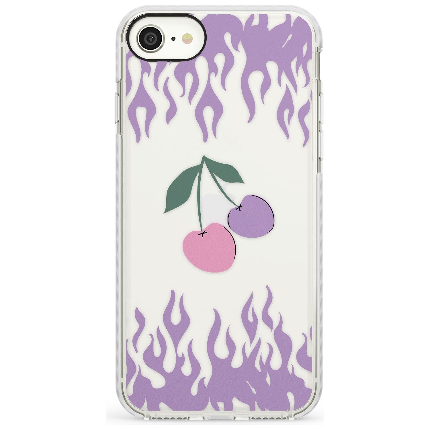 Cherries n' Flames Impact Phone Case for iPhone SE 8 7 Plus