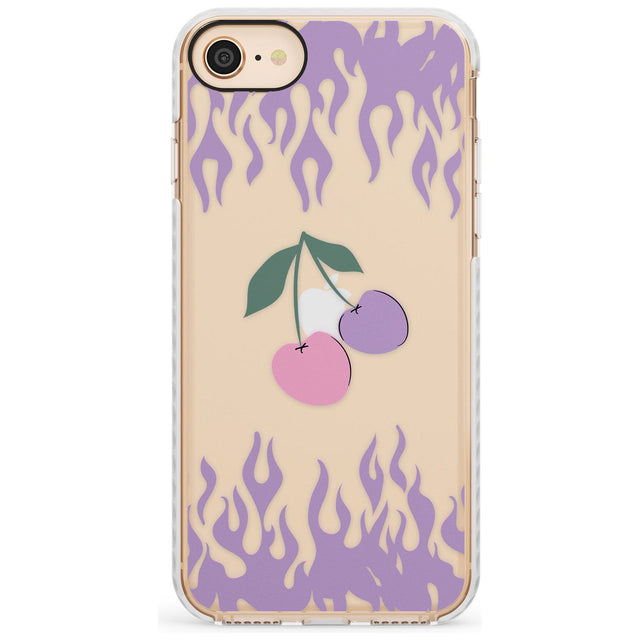 Cherries n' Flames Impact Phone Case for iPhone SE 8 7 Plus