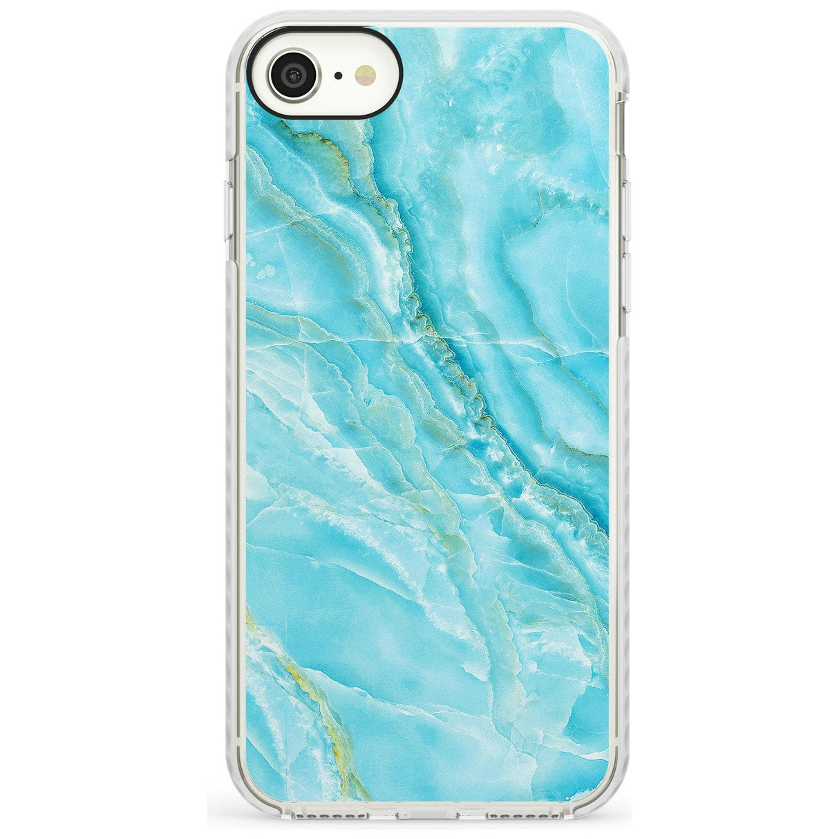 Bright Blue Onyx Marble Texture Slim TPU Phone Case for iPhone SE 8 7 Plus