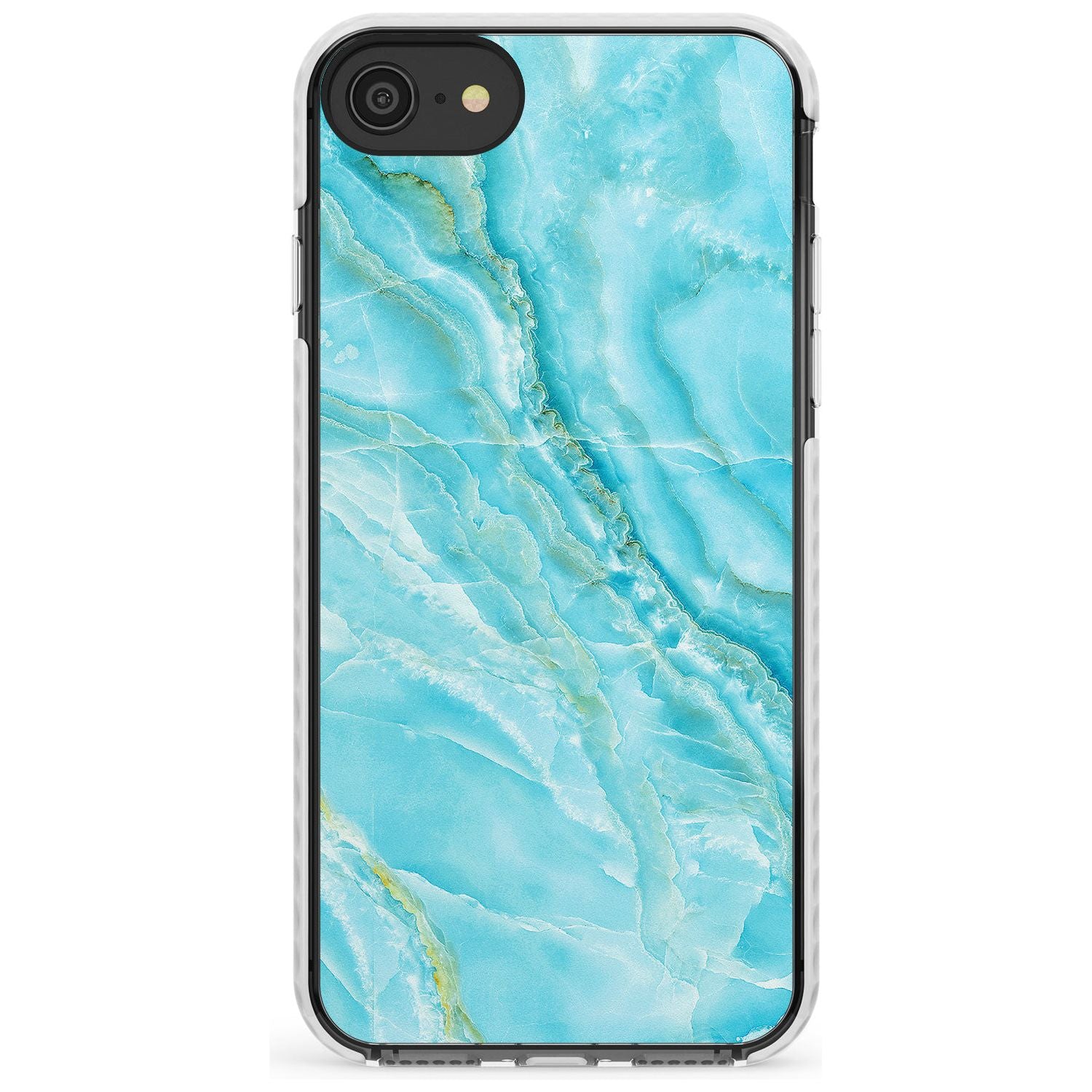 Bright Blue Onyx Marble Texture Slim TPU Phone Case for iPhone SE 8 7 Plus