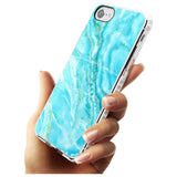 Bright Blue Onyx Marble Texture Slim TPU Phone Case for iPhone SE 8 7 Plus