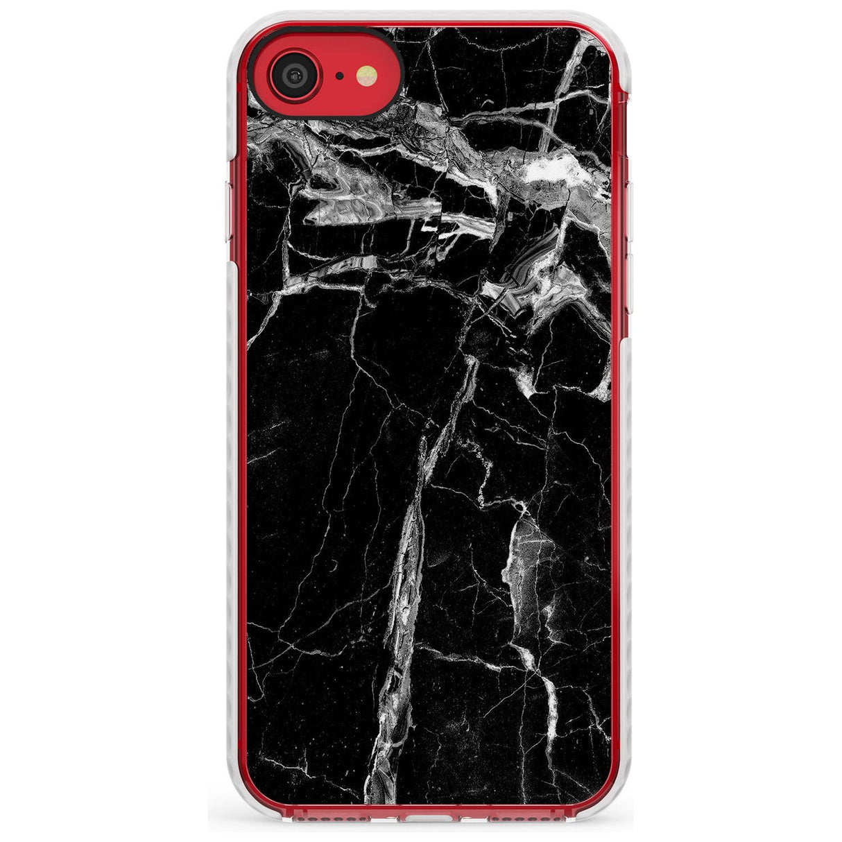Black Onyx Marble Texture Slim TPU Phone Case for iPhone SE 8 7 Plus