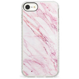 White & Pink Onyx Marble Texture Slim TPU Phone Case for iPhone SE 8 7 Plus