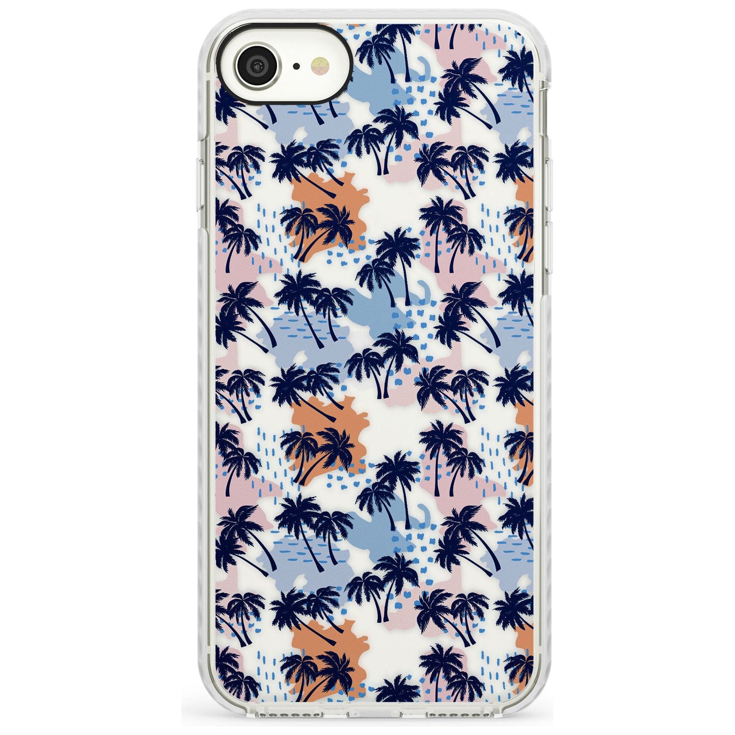 Summer Palm Trees (Clear) Slim TPU Phone Case for iPhone SE 8 7 Plus