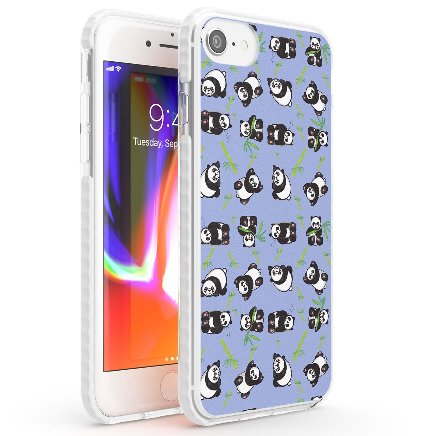Panda Pattern Phone Case iPhone 7/8 / Impact Case,iPhone SE / Impact Case Blanc Space