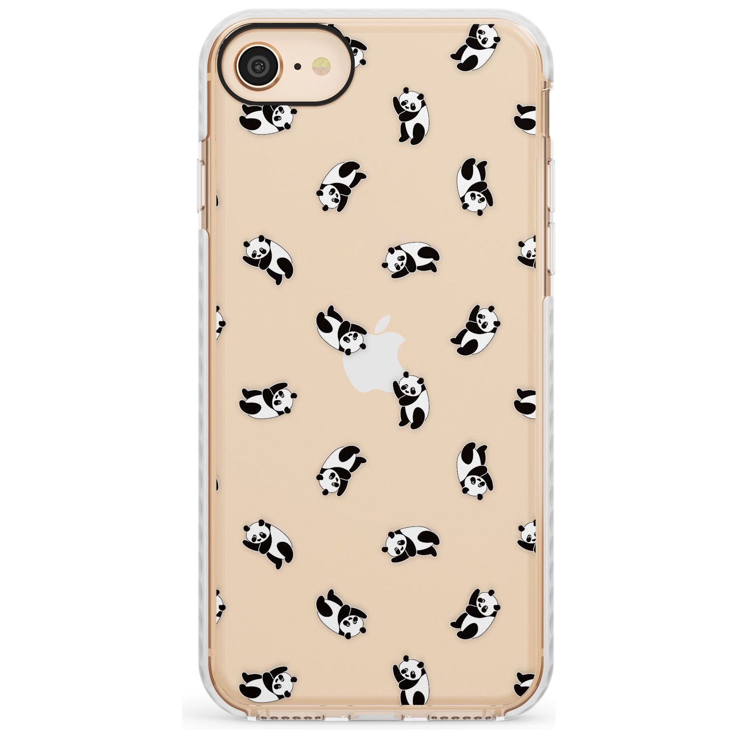 Tiny Panda Pattern Slim TPU Phone Case for iPhone SE 8 7 Plus