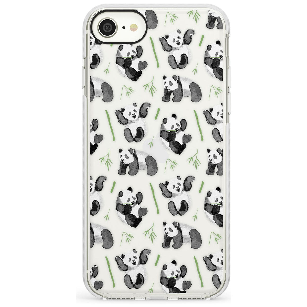 Watercolour Panda Pattern Slim TPU Phone Case for iPhone SE 8 7 Plus