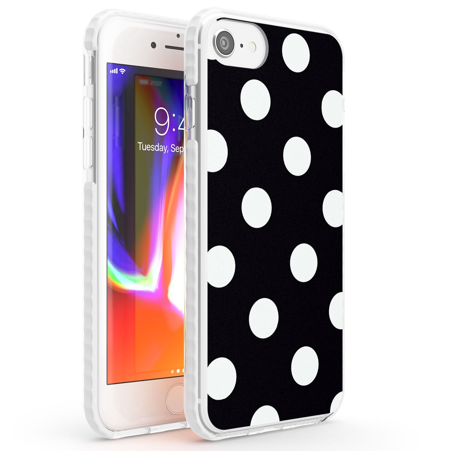 Chic Black Polka Dot Phone Case iPhone 7/8 / Impact Case,iPhone SE / Impact Case Blanc Space