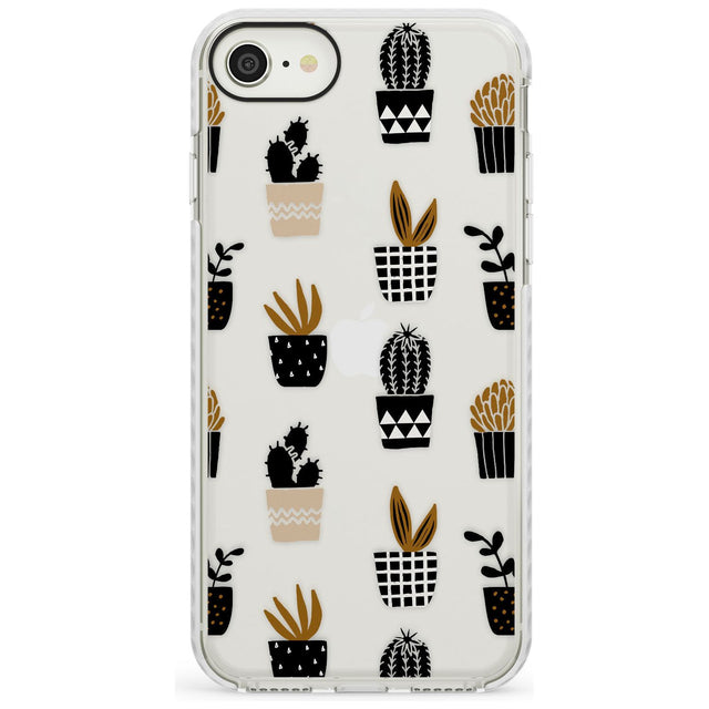 Large Mixed Plants Pattern - Clear Phone Case iPhone 7/8 / Impact Case,iPhone SE / Impact Case Blanc Space