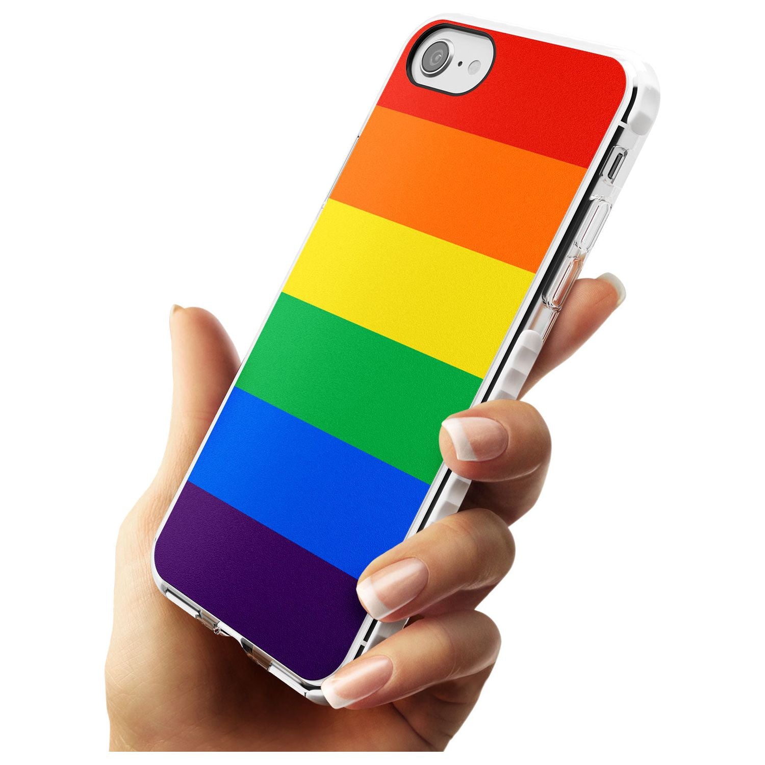 Rainbow Stripes Impact Phone Case for iPhone SE 8 7 Plus
