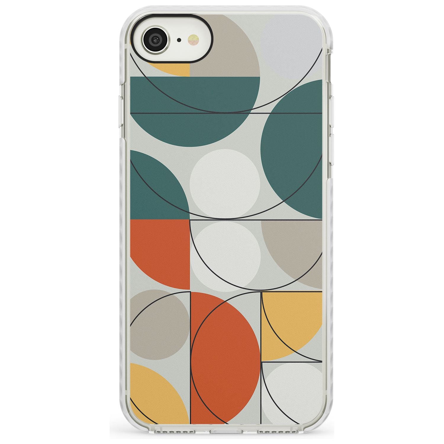 Abstract Half Circles Impact Phone Case for iPhone SE 8 7 Plus