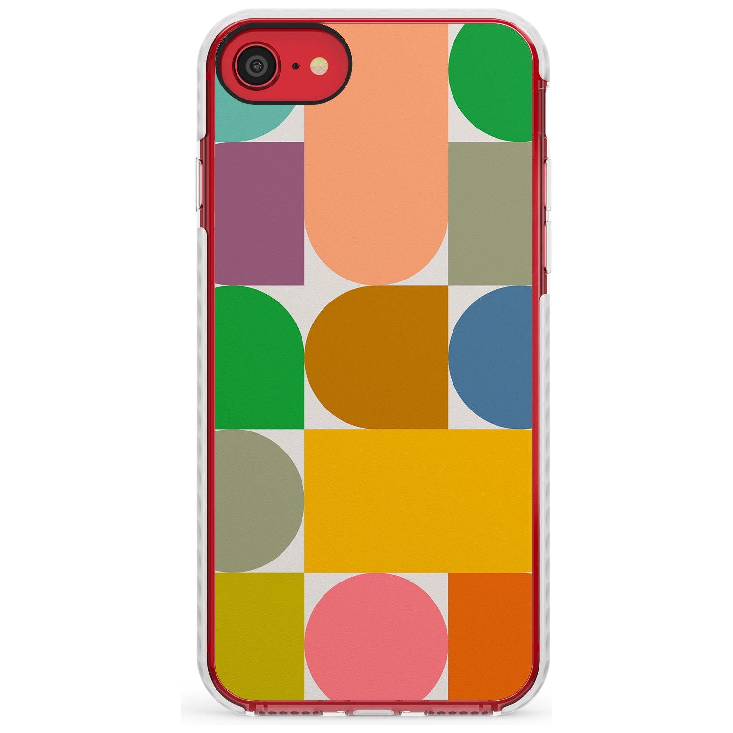 Abstract Retro Shapes: Rainbow Mix Slim TPU Phone Case for iPhone SE 8 7 Plus