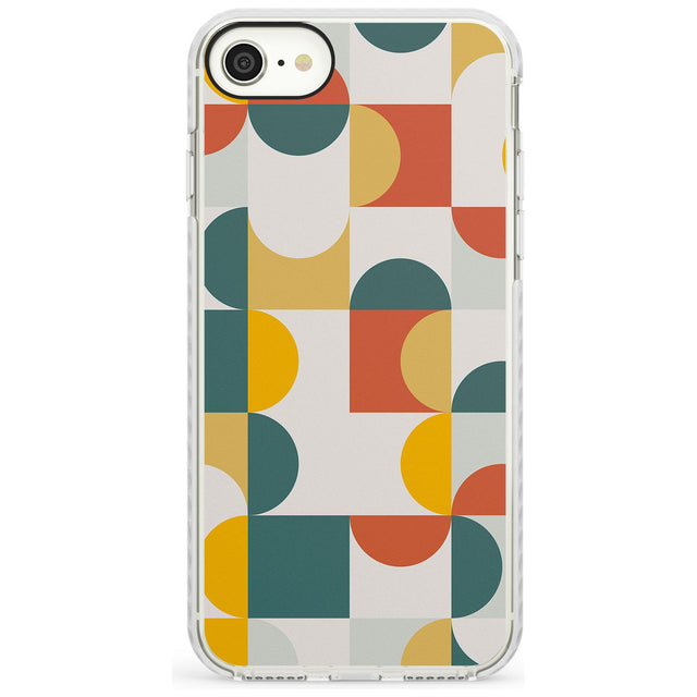 Abstract Retro Shapes: Muted Colour Mix Slim TPU Phone Case for iPhone SE 8 7 Plus