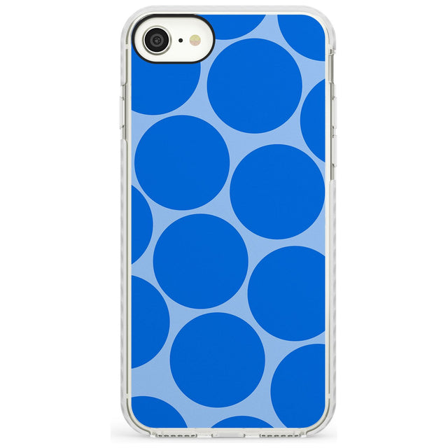 Abstract Retro Shapes: Blue Dots Slim TPU Phone Case for iPhone SE 8 7 Plus