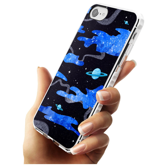 Blue Galaxy Impact Phone Case for iPhone SE 8 7 Plus
