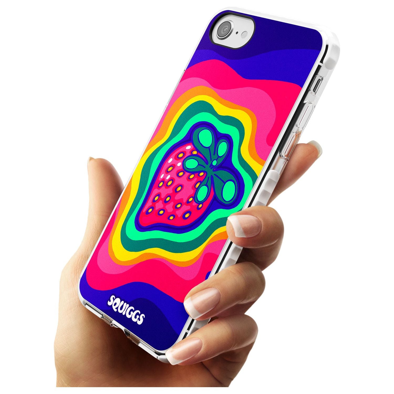 Strawberry Rainbow Slim TPU Phone Case for iPhone SE 8 7 Plus