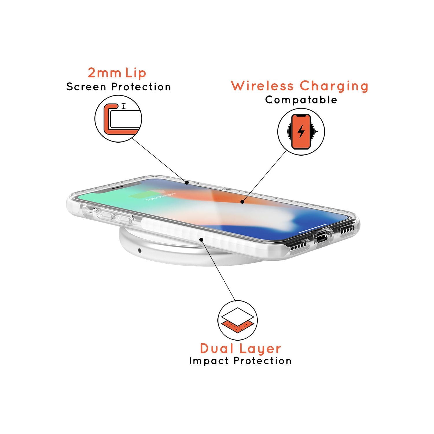 Pisces Emblem - Transparent Design Impact Phone Case for iPhone SE 8 7 Plus