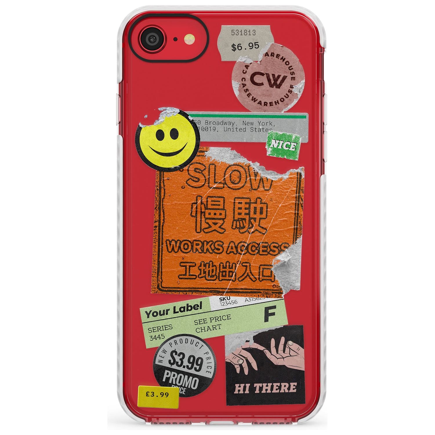 Kanji Signs Sticker Mix Slim TPU Phone Case for iPhone SE 8 7 Plus