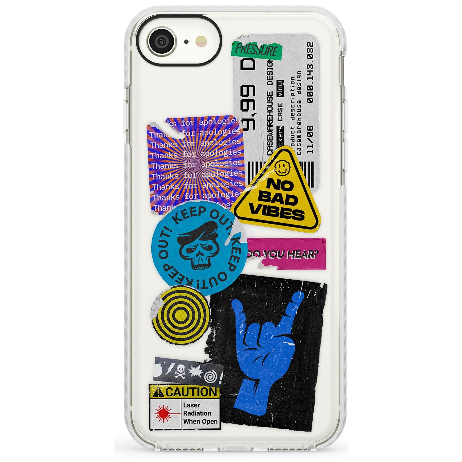 No Bad Vibes Sticker Mix Slim TPU Phone Case for iPhone SE 8 7 Plus