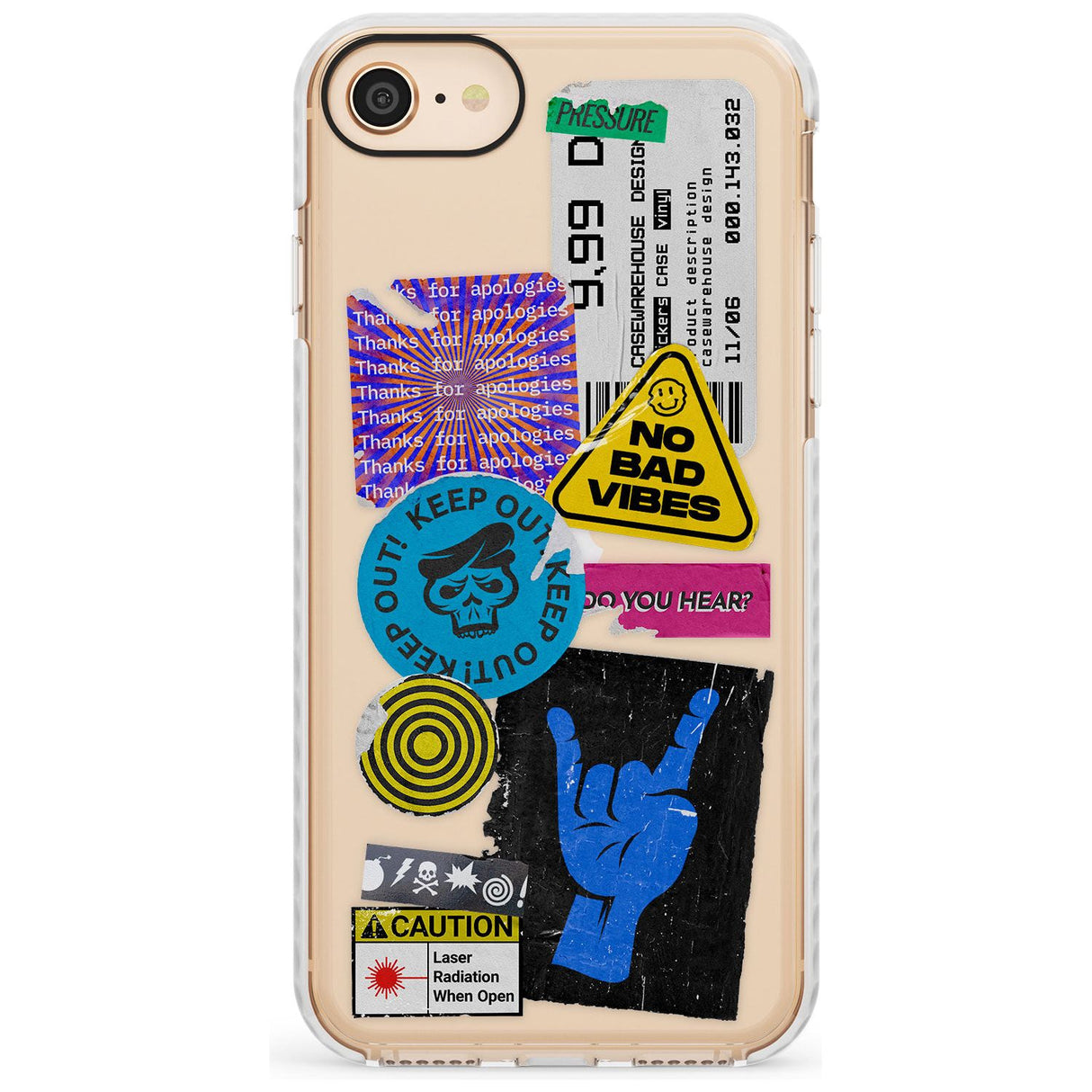 No Bad Vibes Sticker Mix Slim TPU Phone Case for iPhone SE 8 7 Plus