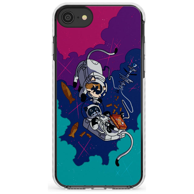 CATS IN SPACE Slim TPU Phone Case for iPhone SE 8 7 Plus