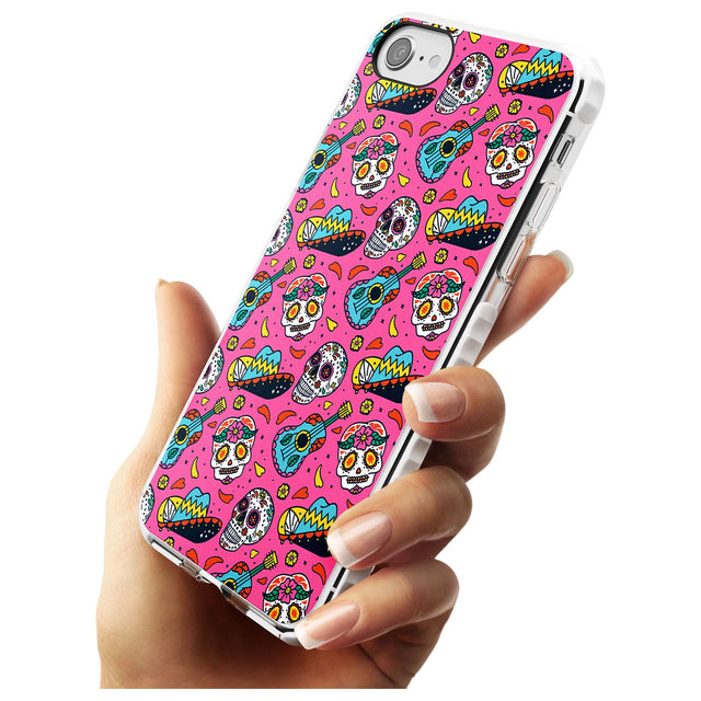 Pink Day of The Dead Pattern Impact Phone Case for iPhone SE 8 7 Plus