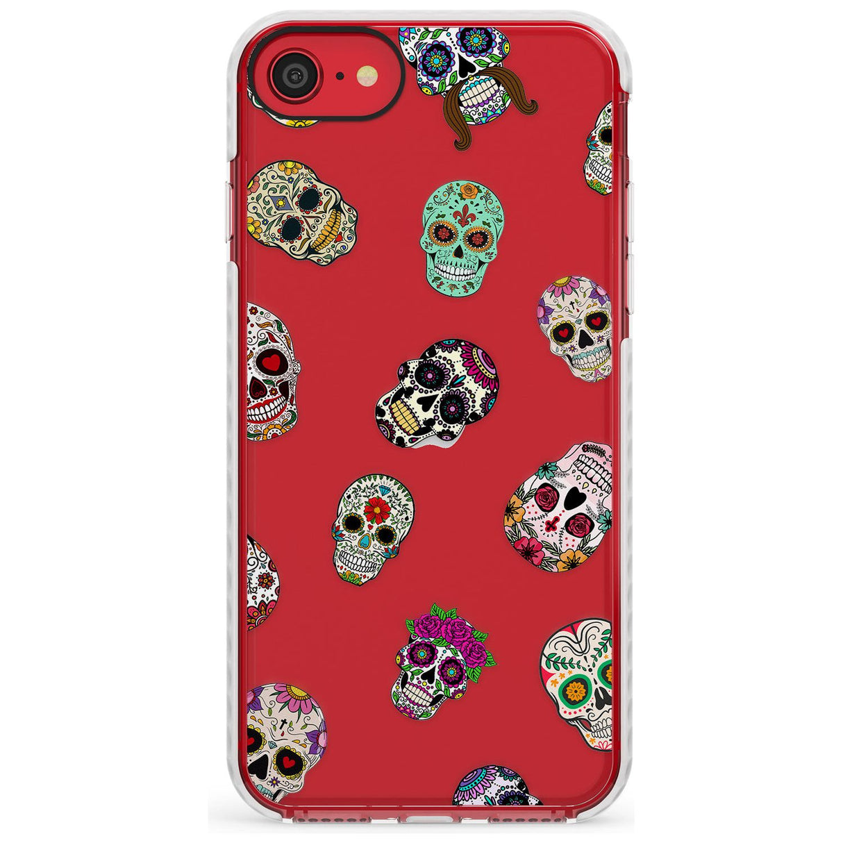 Mixed Sugar Skull Pattern Impact Phone Case for iPhone SE 8 7 Plus