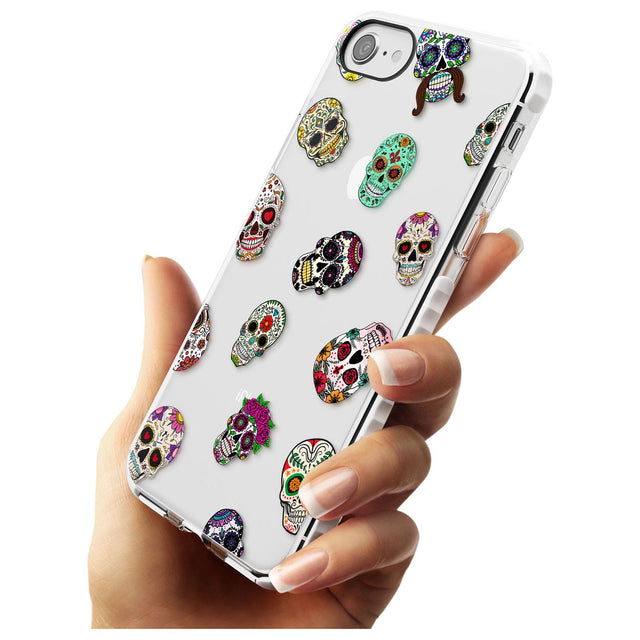 Mixed Sugar Skull Pattern Impact Phone Case for iPhone SE 8 7 Plus