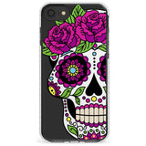 Purple Floral Sugar Skull Impact Phone Case for iPhone SE 8 7 Plus