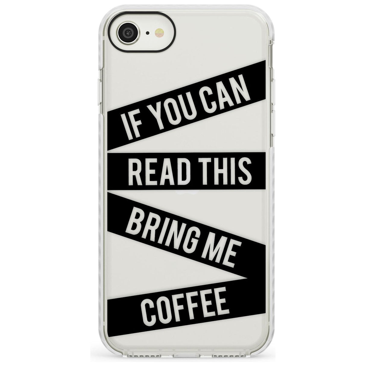 Black Stripes Bring Me Coffee Impact Phone Case for iPhone SE 8 7 Plus