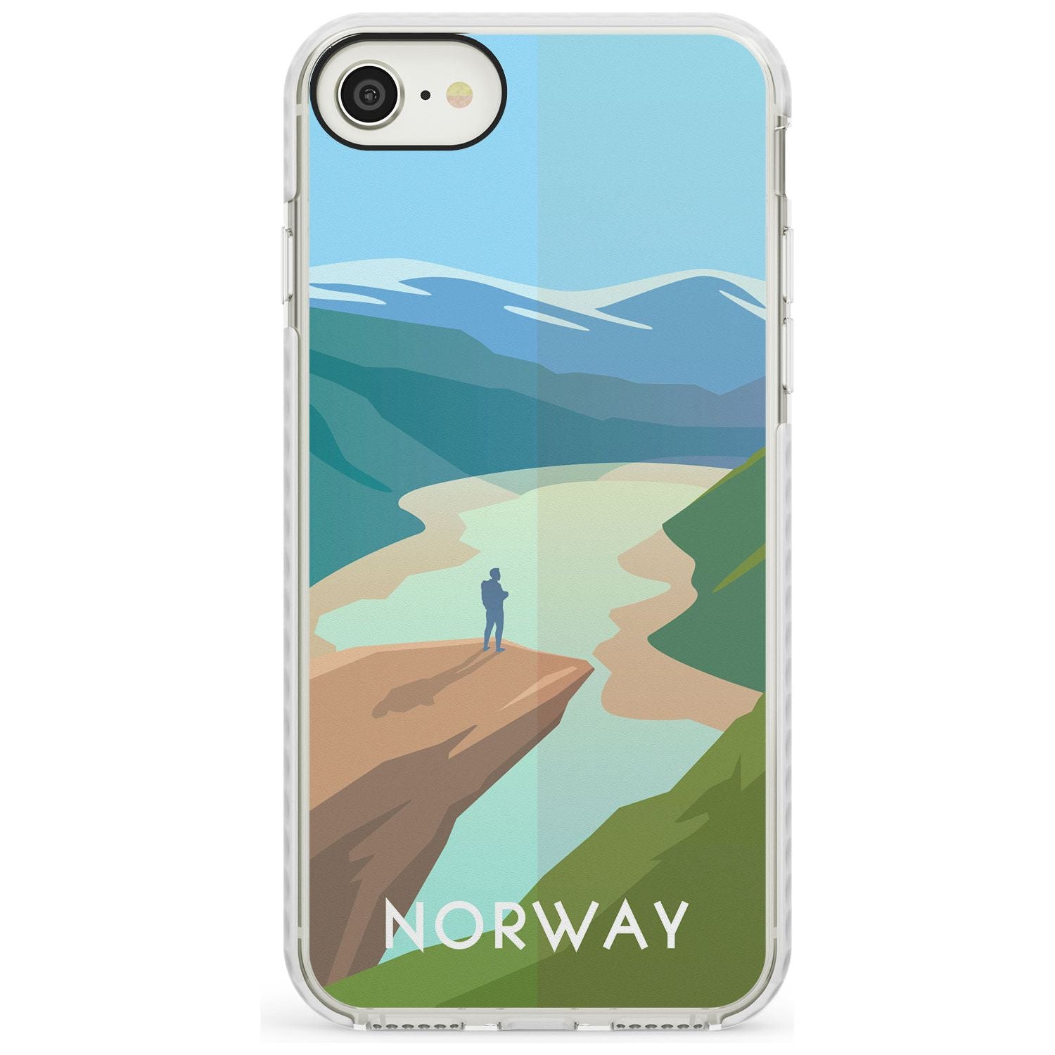 Vintage Travel Poster Norway Impact Phone Case for iPhone SE 8 7 Plus