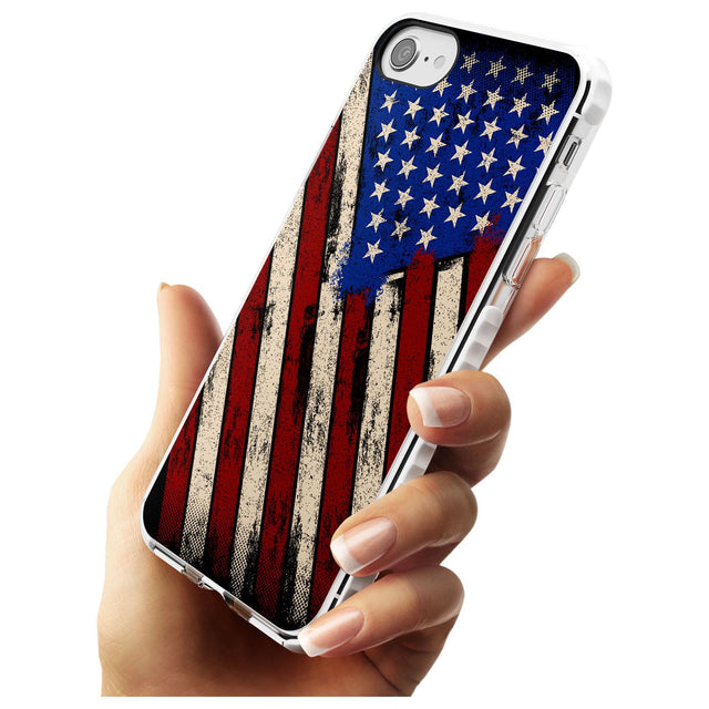 Distressed US Flag Impact Phone Case for iPhone SE 8 7 Plus