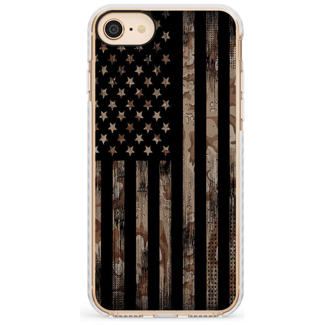 Desert Camo US Flag Impact Phone Case for iPhone SE 8 7 Plus
