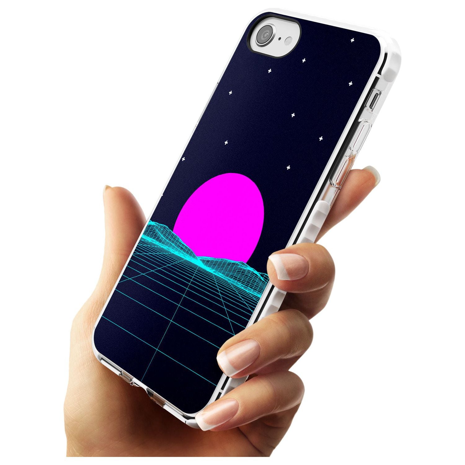 Miami Sunset Vaporwave Impact Phone Case for iPhone SE 8 7 Plus