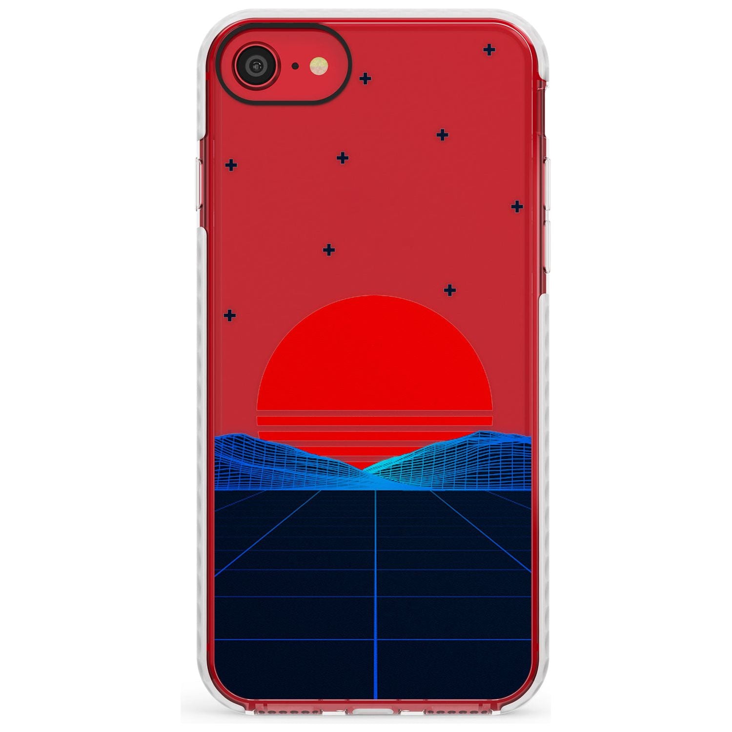 Japanese Sunset Vaporwave Impact Phone Case for iPhone SE 8 7 Plus
