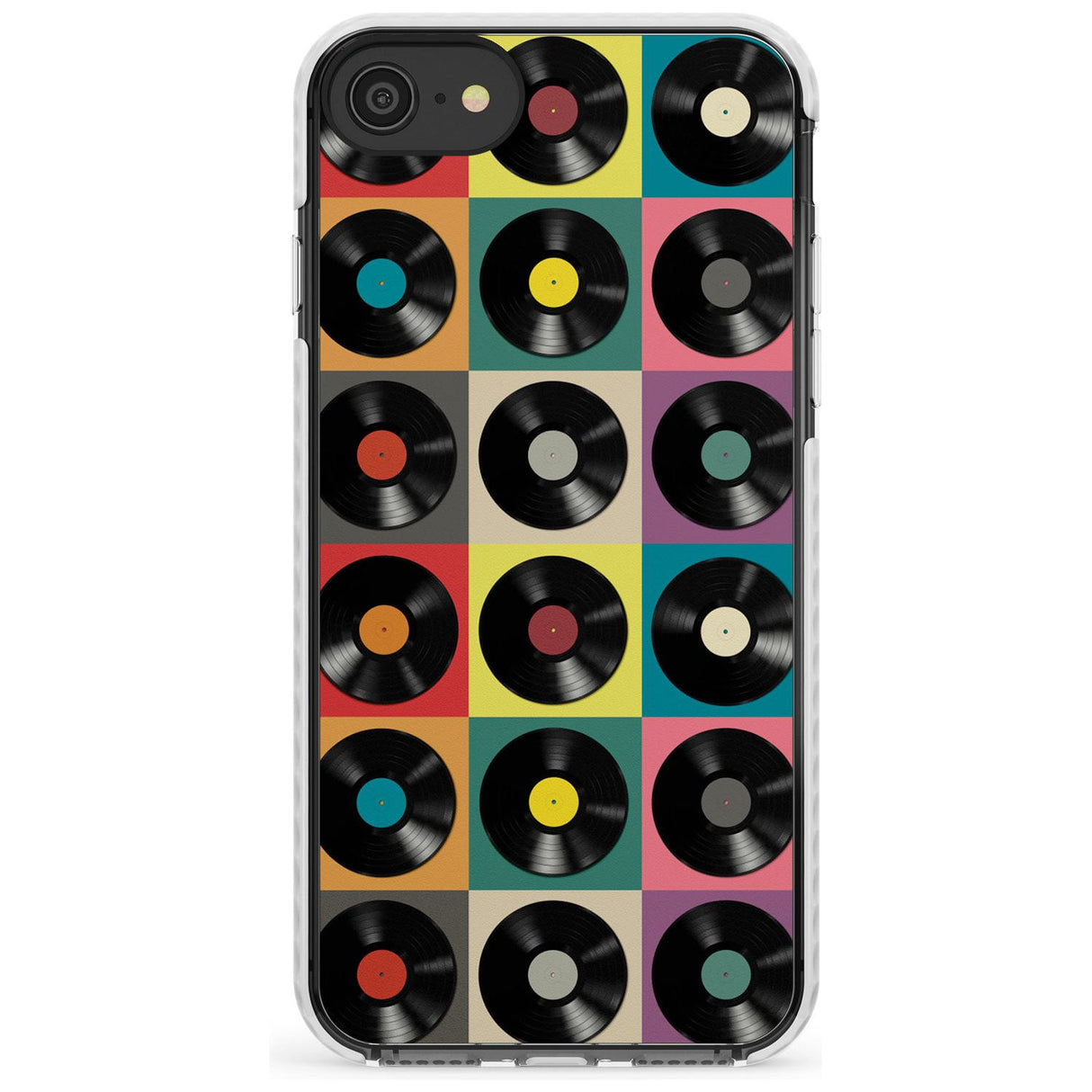 Vinyl Record Pattern Impact Phone Case for iPhone SE 8 7 Plus