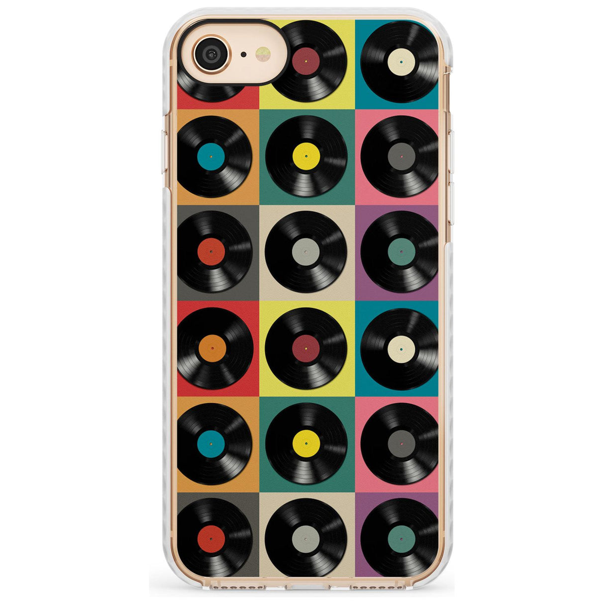 Vinyl Record Pattern Impact Phone Case for iPhone SE 8 7 Plus