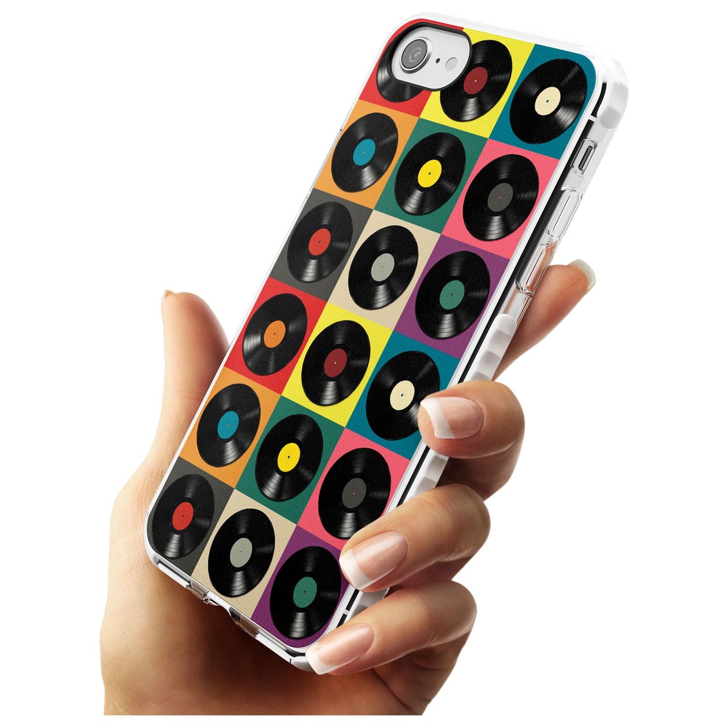 Vinyl Record Pattern Impact Phone Case for iPhone SE 8 7 Plus
