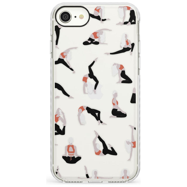 Yoga Poses Clear Slim TPU Phone Case for iPhone SE 8 7 Plus