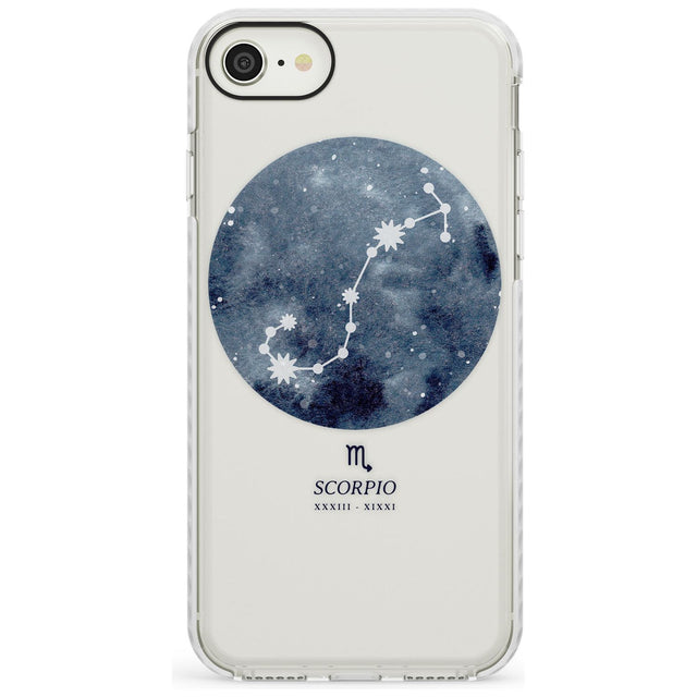 Scorpio Zodiac Transparent Design - Blue Impact Phone Case for iPhone SE 8 7 Plus