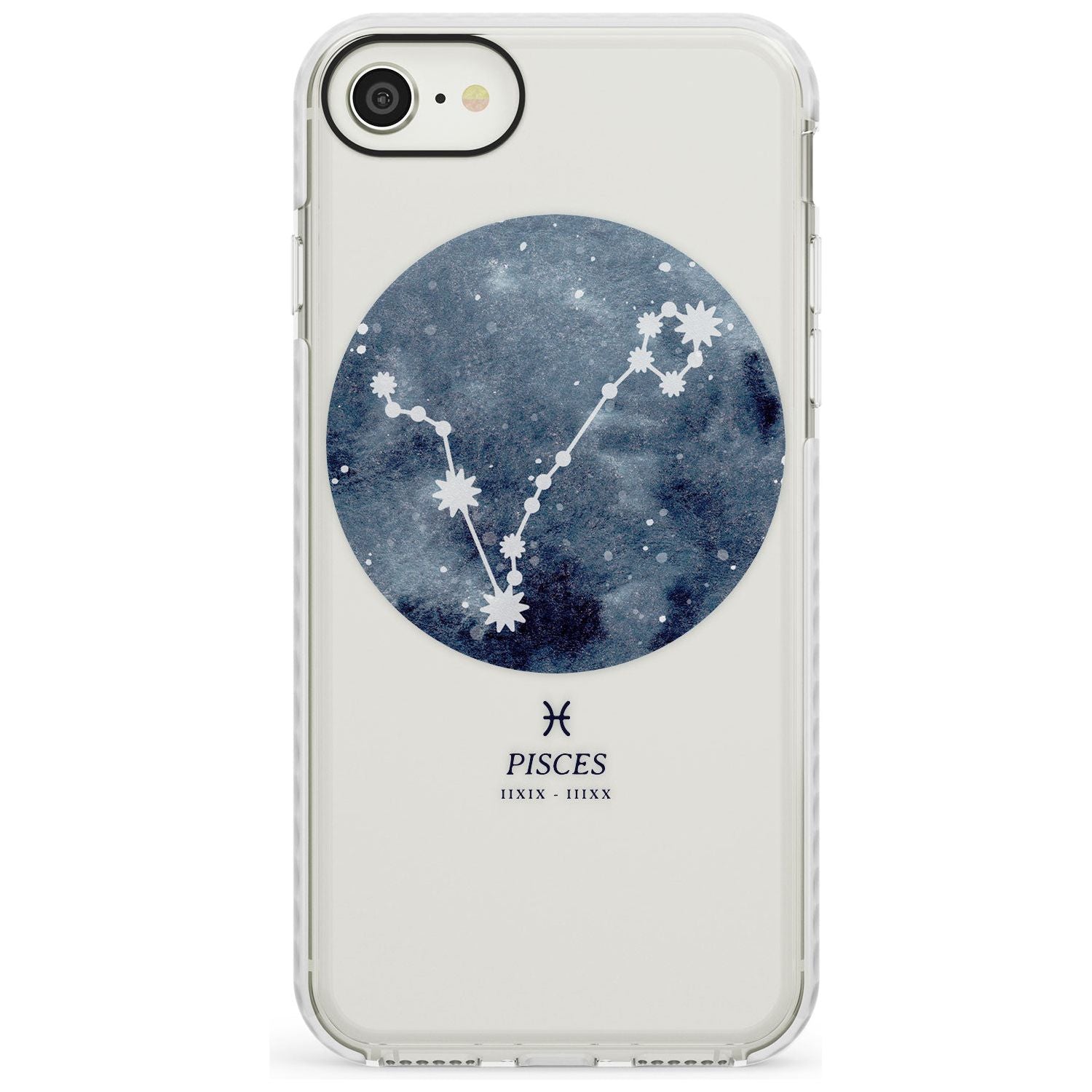 Pisces Zodiac Transparent Design - Blue Impact Phone Case for iPhone SE 8 7 Plus