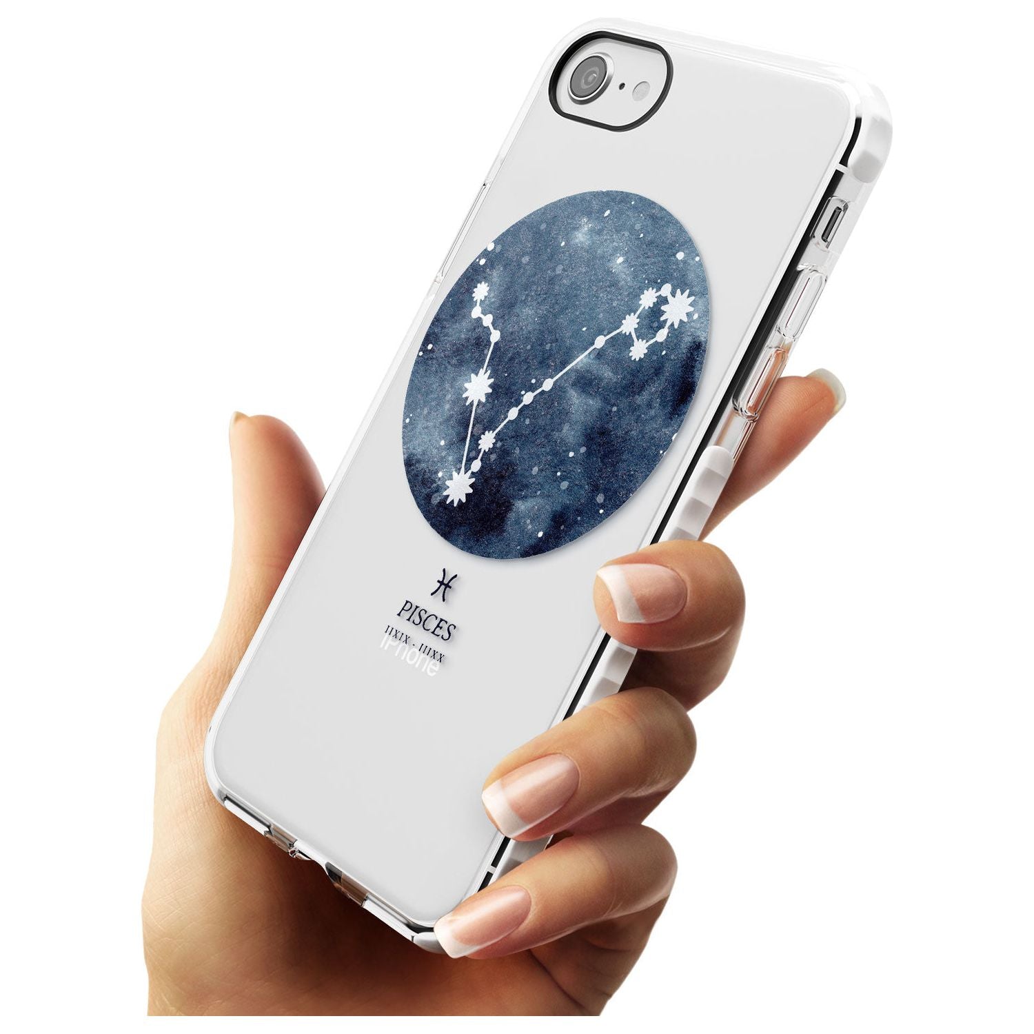 Pisces Zodiac Transparent Design - Blue Impact Phone Case for iPhone SE 8 7 Plus